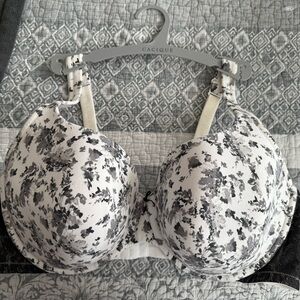 Cacique Black and White Floral Bra